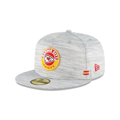 Grey Kansas City Chiefs Hat - New Era NFL Official NFL Fall Sideline 59FIFTY Fitted Caps USA3564170